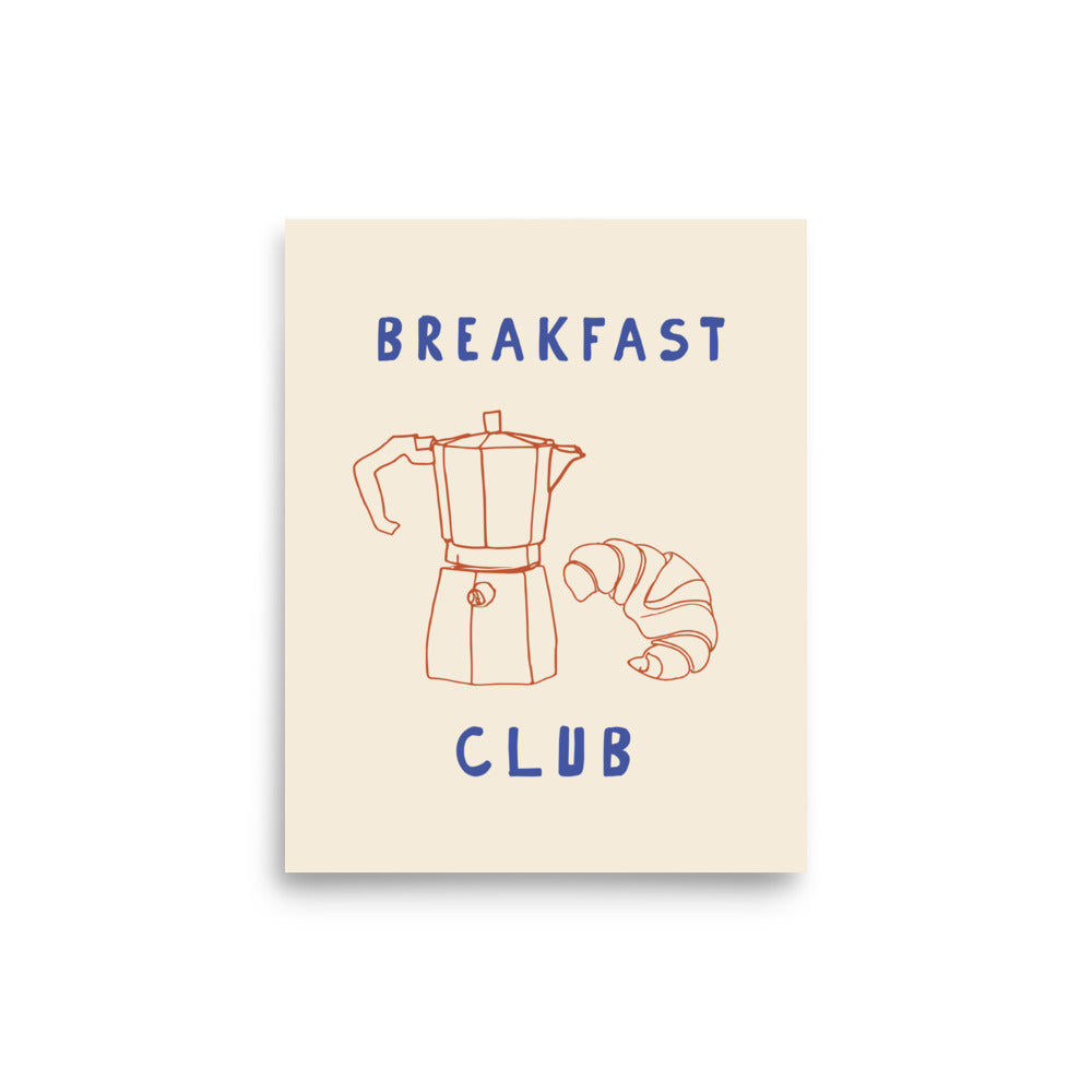 Breakfast Club – Coffee and Croissant Print