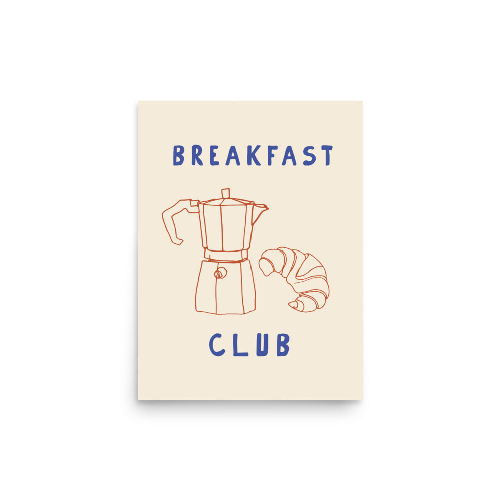 Breakfast Club – Coffee and Croissant Print