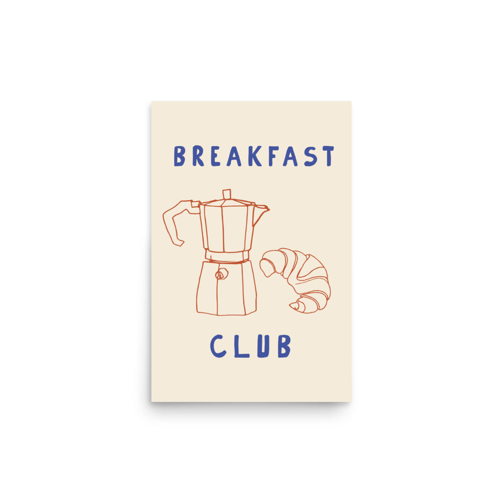 Breakfast Club – Coffee and Croissant Print