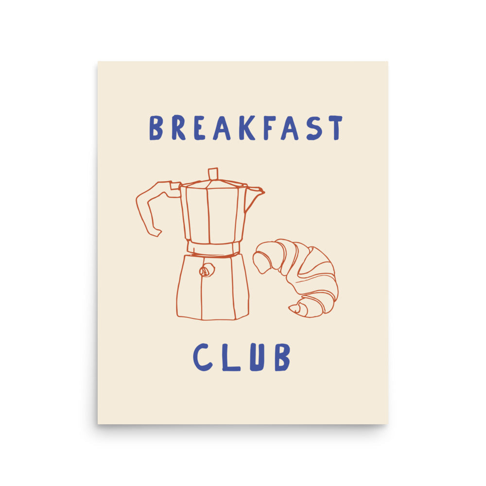 Breakfast Club – Coffee and Croissant Print