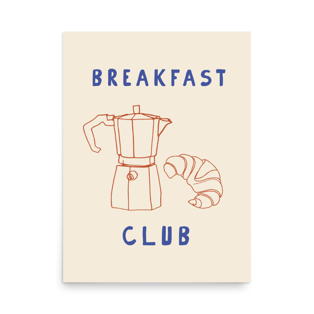 Breakfast Club – Coffee and Croissant Print