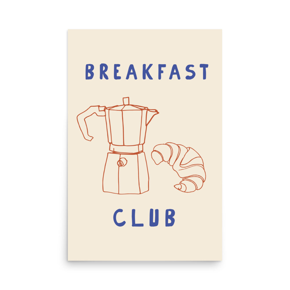 Breakfast Club – Coffee and Croissant Print