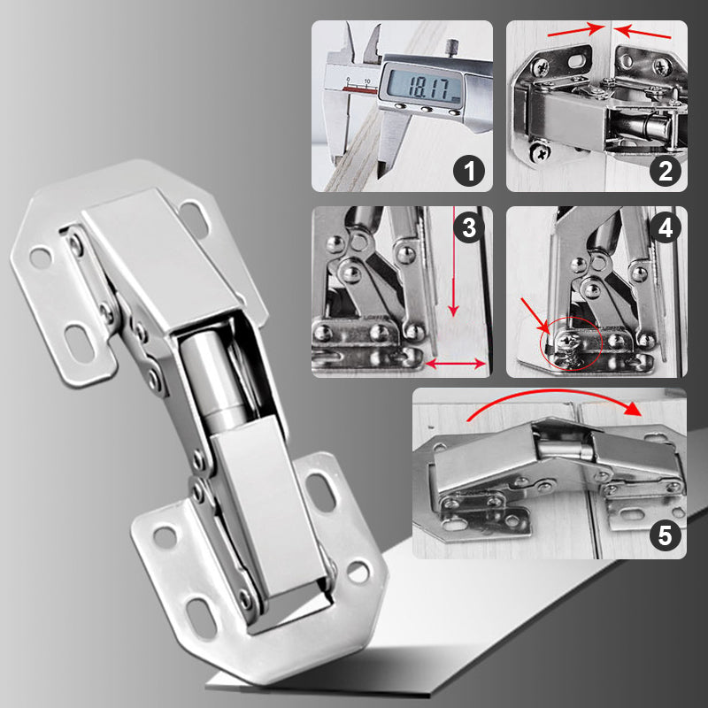 Bridge-Shaped Cabinet Door Hinges – Heavy-Duty Manganese Steel