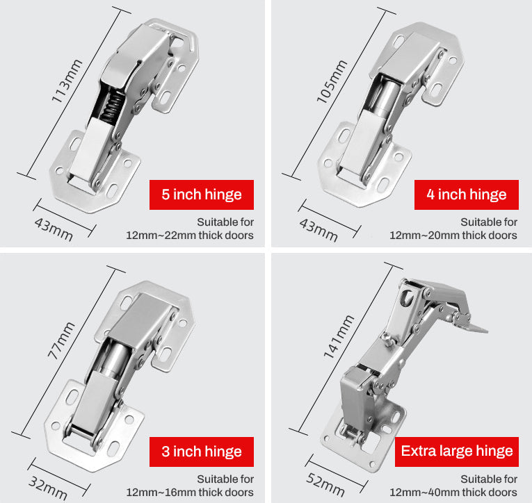 Bridge-Shaped Cabinet Door Hinges – Heavy-Duty Manganese Steel