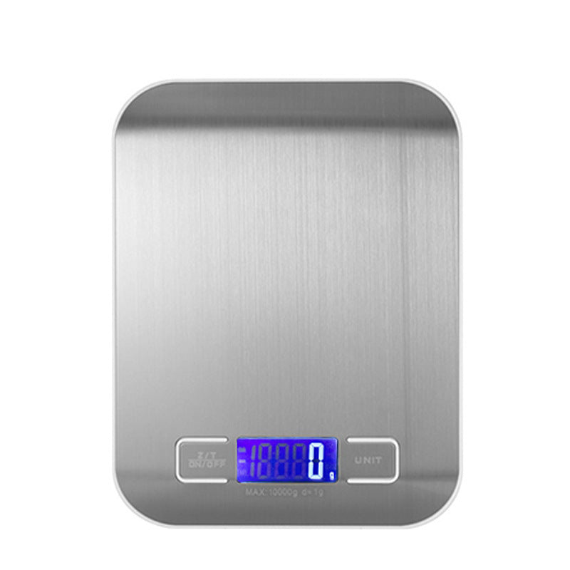 Brushed Stainless Steel Digital Kitchen Scale with Tare Function