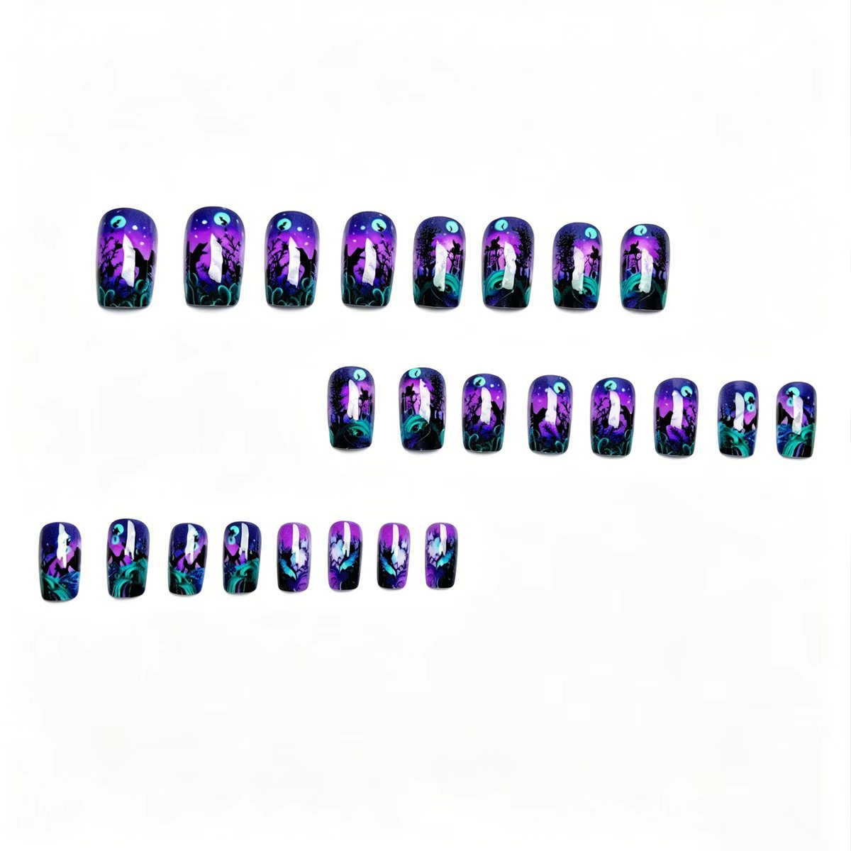 Butterfly Night Motif Press-On Nails
