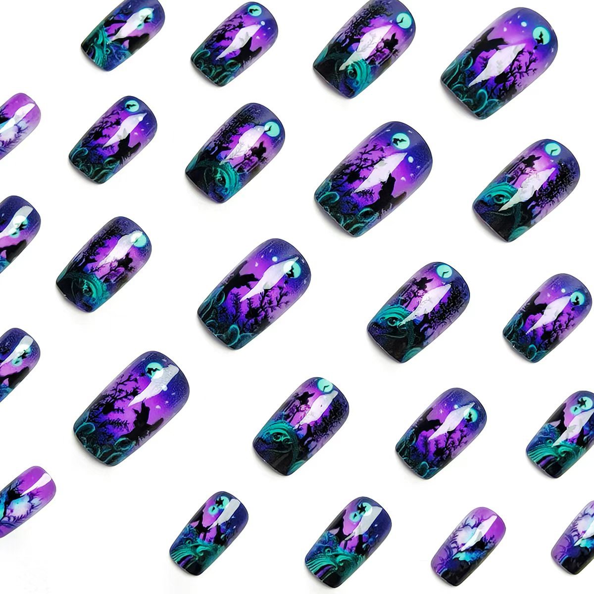 Butterfly Night Motif Press-On Nails