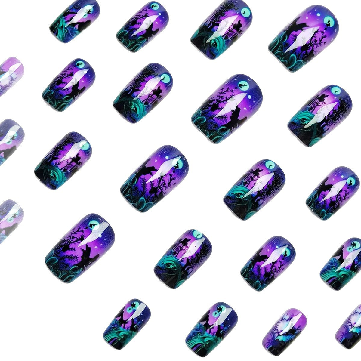 Butterfly Night Motif Press-On Nails