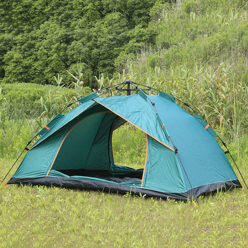 Camping Tent with Expandable Interior and Weatherproof Material
