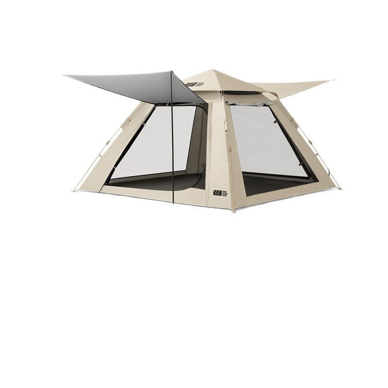 Camping Tent with Integrated Rainfly and Ventilation System