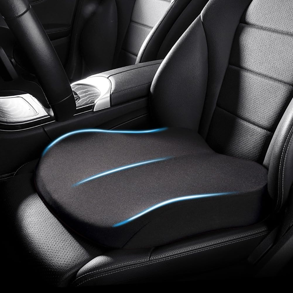 Car Cushion Height Increase – Ergonomic Seat Booster Cushion with Memory Foam
