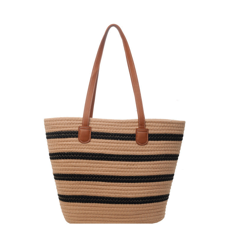 Casual Striped Tote Bag