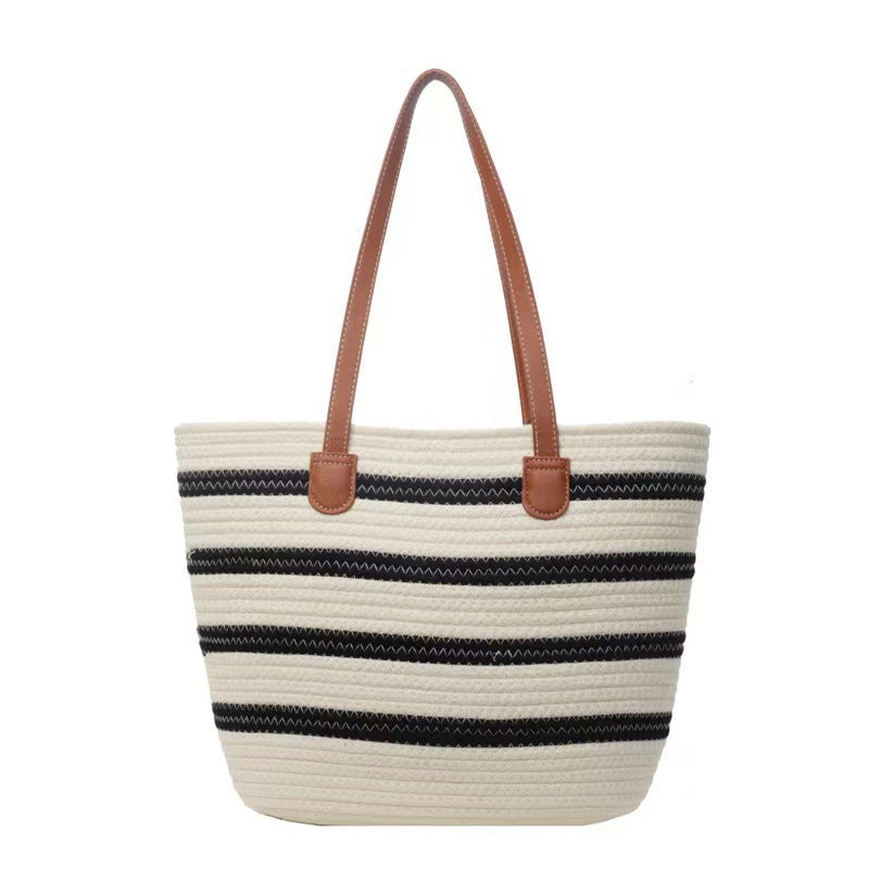 Casual Striped Tote Bag