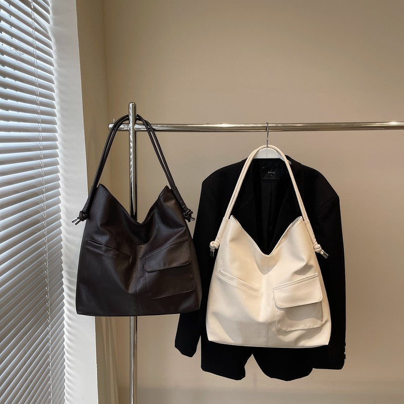 Casual Tote Bag with Practical Front Pockets