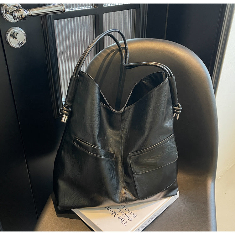 Casual Tote Bag with Practical Front Pockets