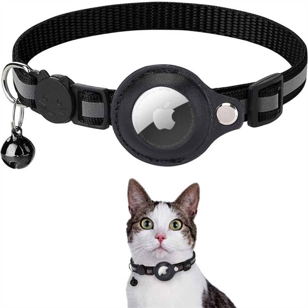 Cat Collar with GPS Tracker Holder, Reflective, Breakaway Safety Buckle