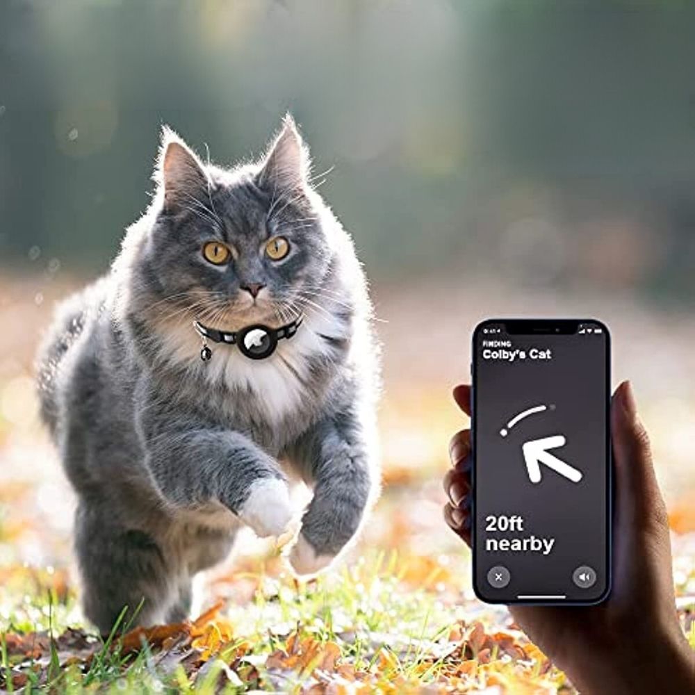 Cat Collar with GPS Tracker Holder, Reflective, Breakaway Safety Buckle