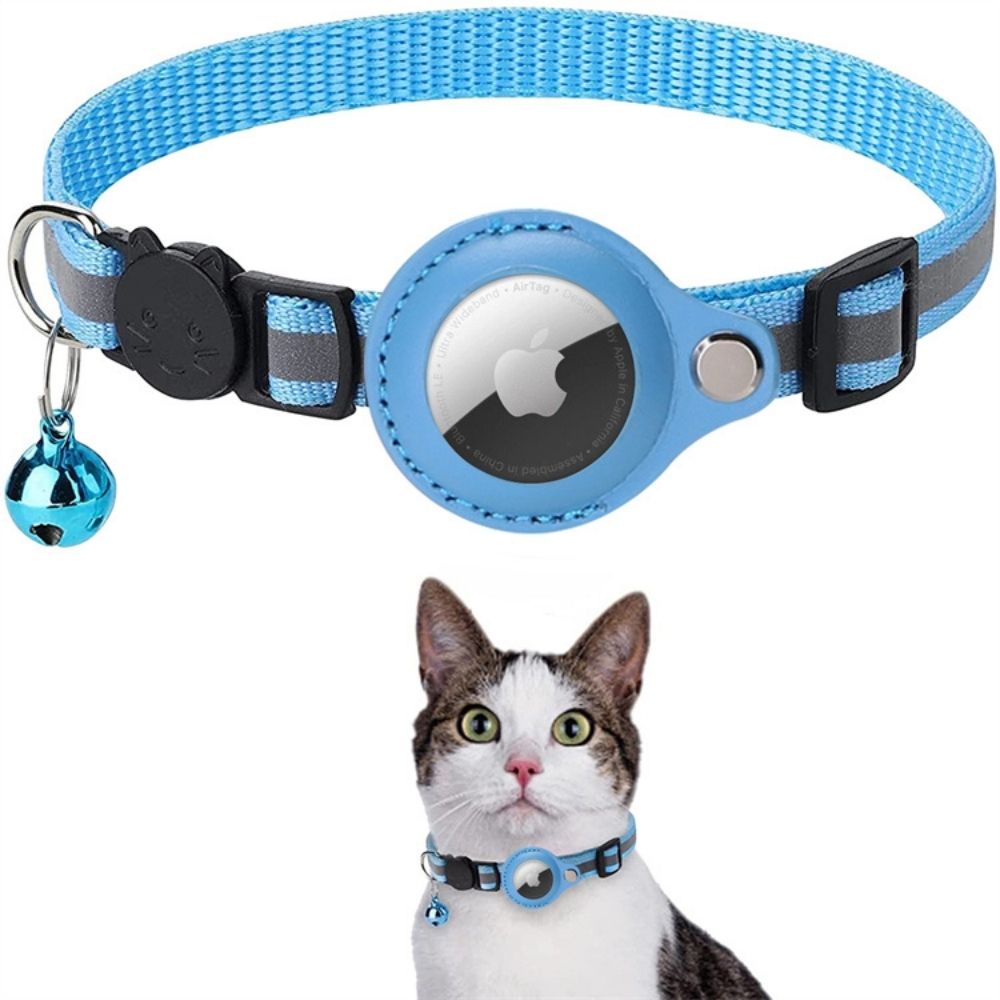 Cat Collar with GPS Tracker Holder, Reflective, Breakaway Safety Buckle