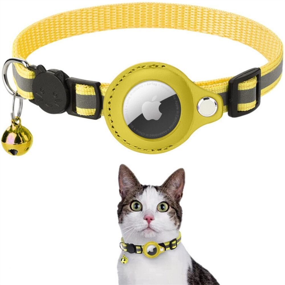 Cat Collar with GPS Tracker Holder, Reflective, Breakaway Safety Buckle