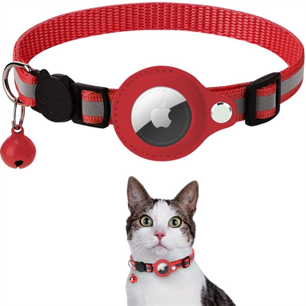 Cat Collar with GPS Tracker Holder, Reflective, Breakaway Safety Buckle