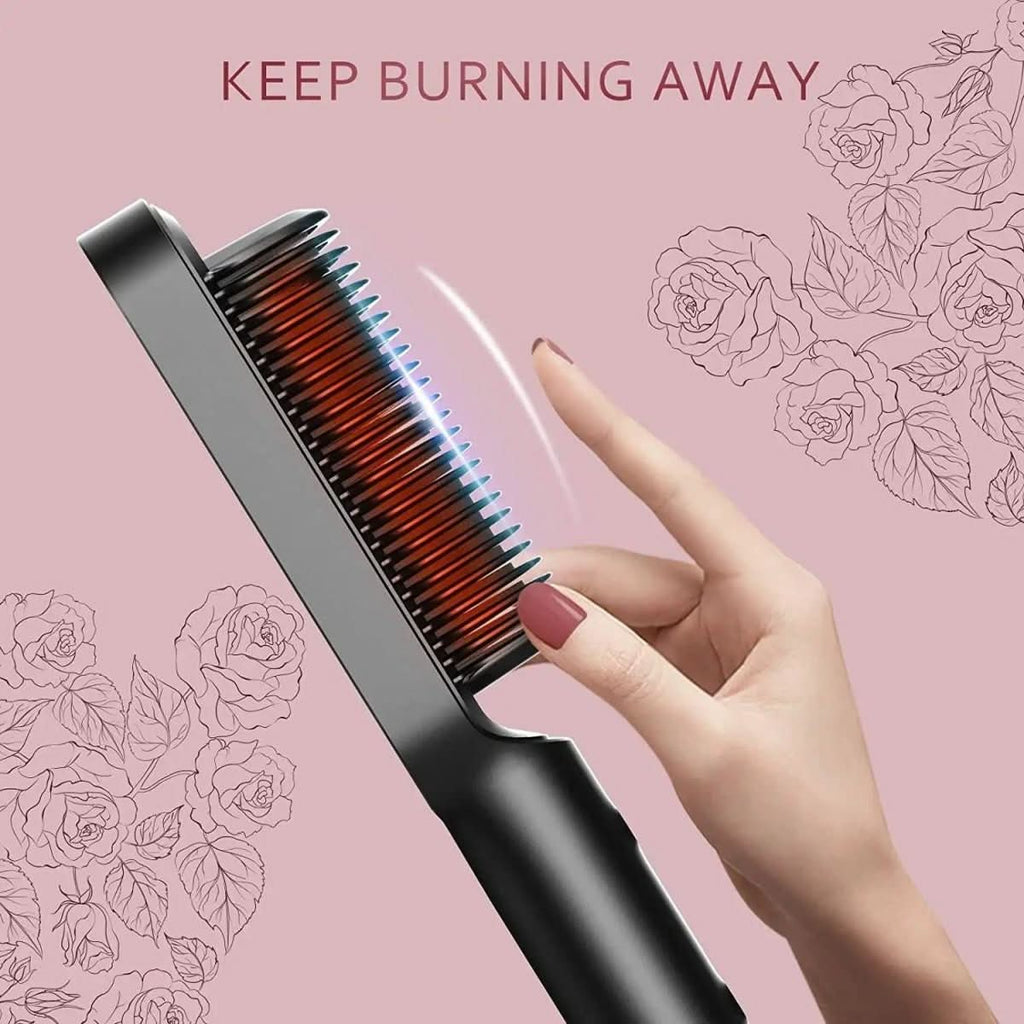 Ceramic Brush Hair Straightener for Fast & Healthy Styling