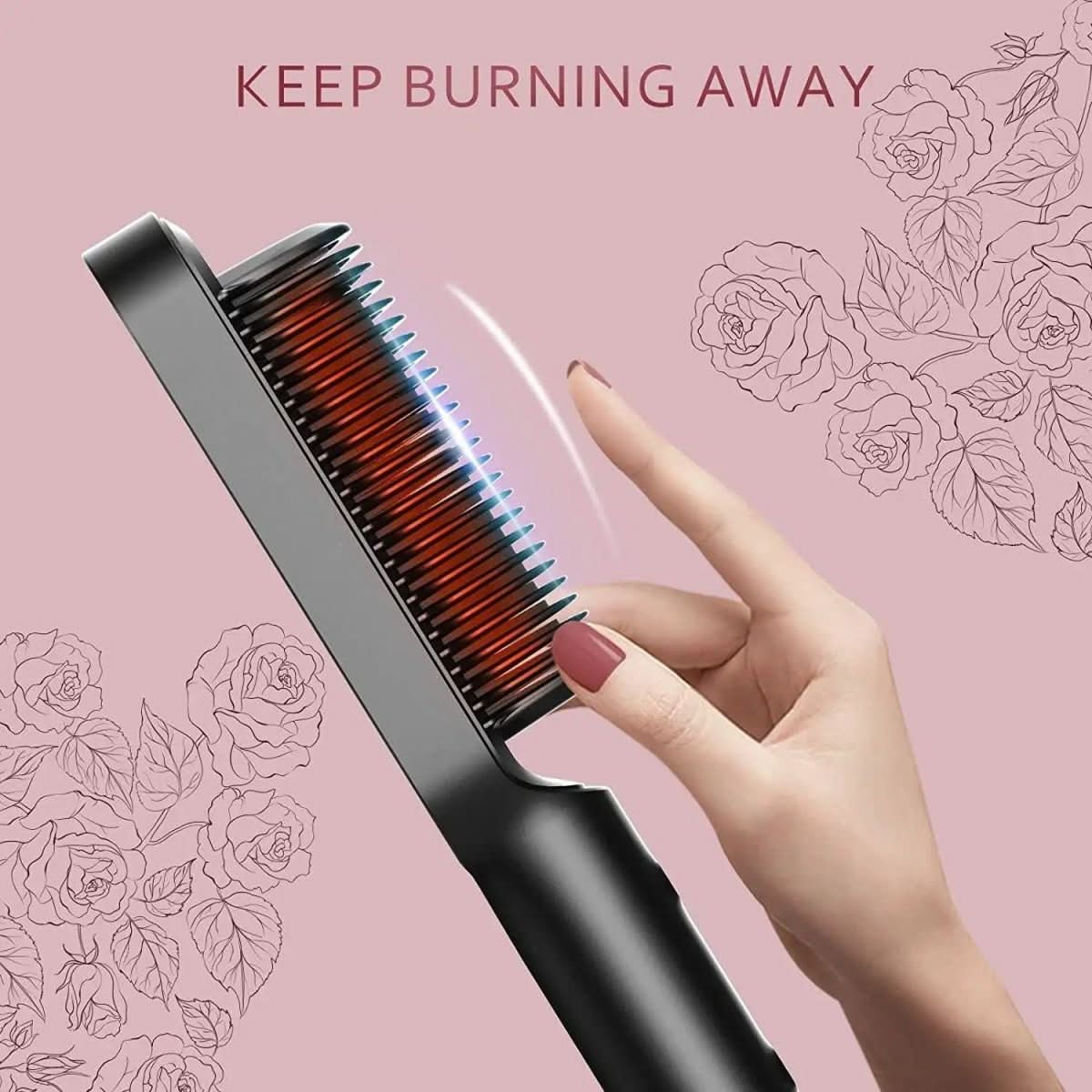 Ceramic Brush Hair Straightener for Fast & Healthy Styling