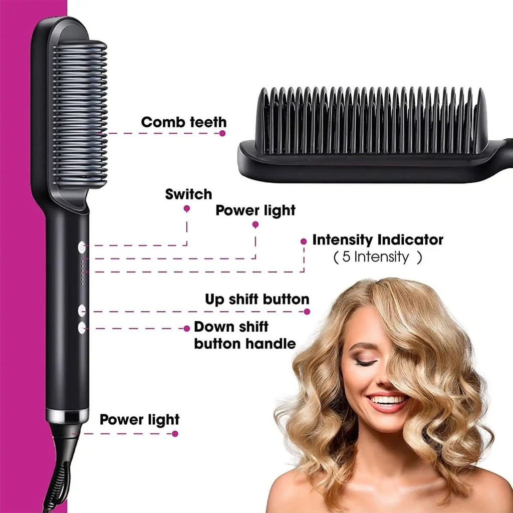 Ceramic Brush Hair Straightener for Fast & Healthy Styling