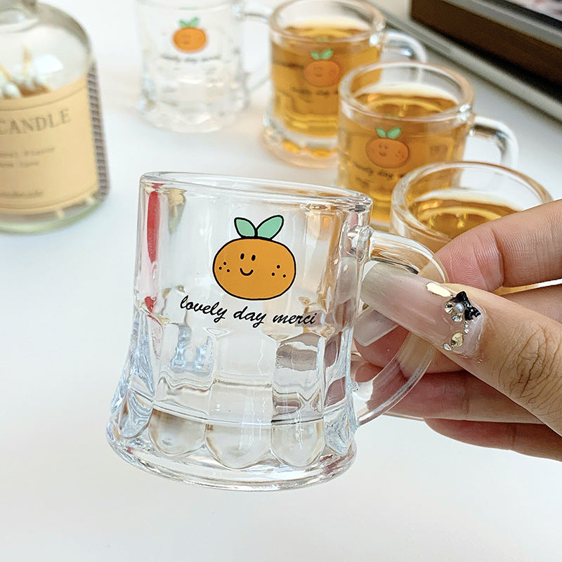 Ceramic Mug Set with Cheerful Orange Design