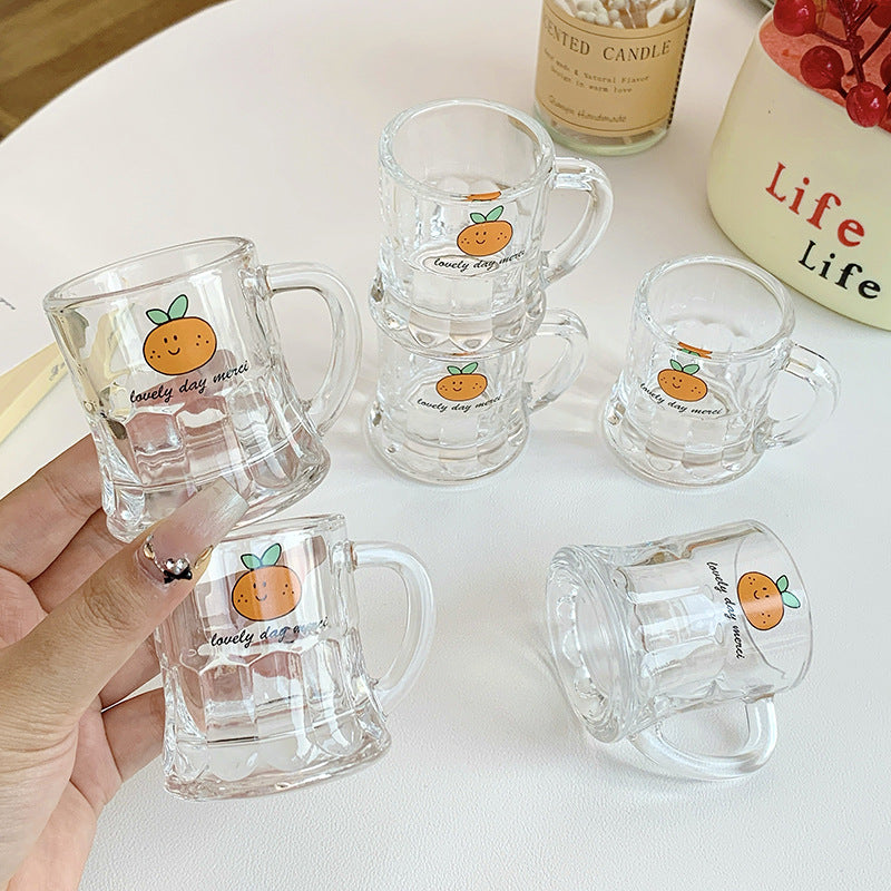 Ceramic Mug Set with Cheerful Orange Design
