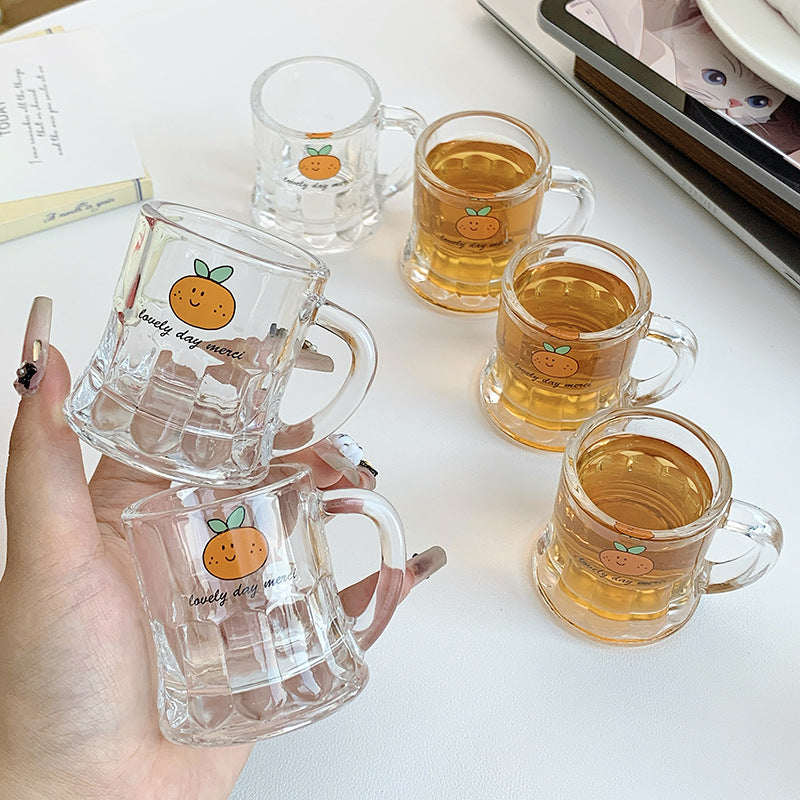 Ceramic Mug Set with Cheerful Orange Design