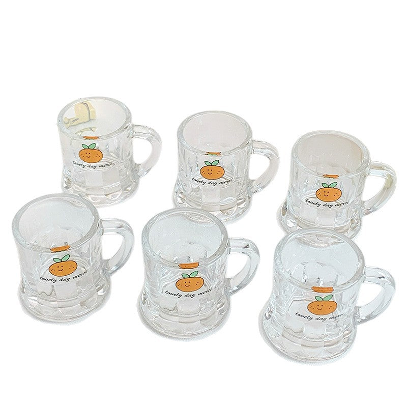 Ceramic Mug Set with Cheerful Orange Design