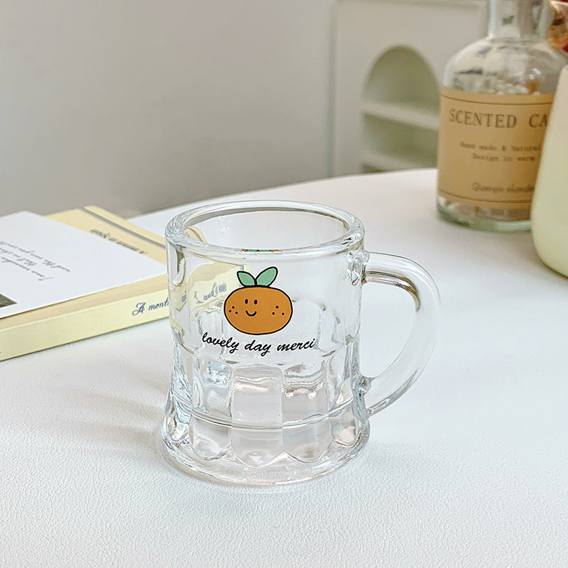 Ceramic Mug Set with Cheerful Orange Design