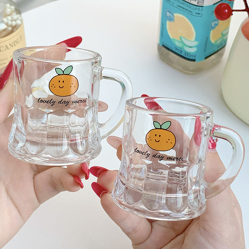 Ceramic Mug Set with Cheerful Orange Design