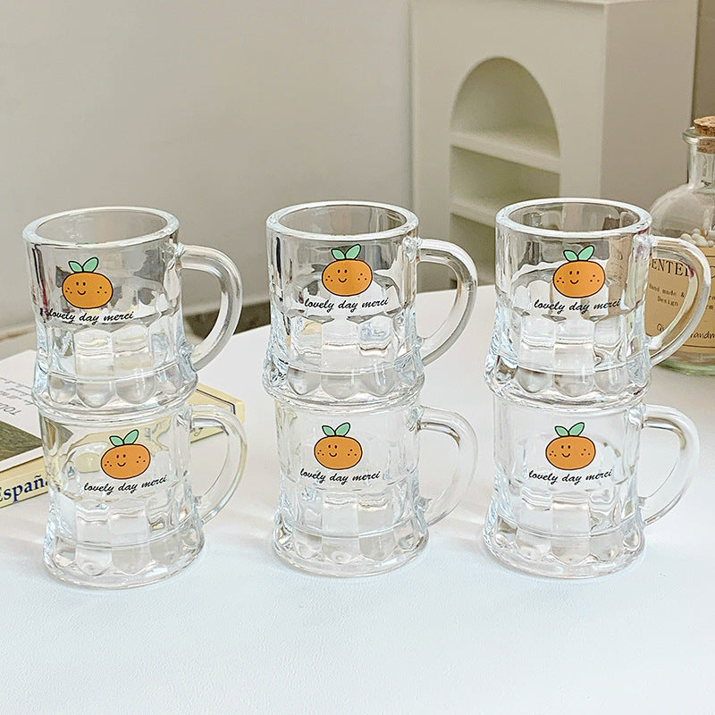Ceramic Mug Set with Cheerful Orange Design
