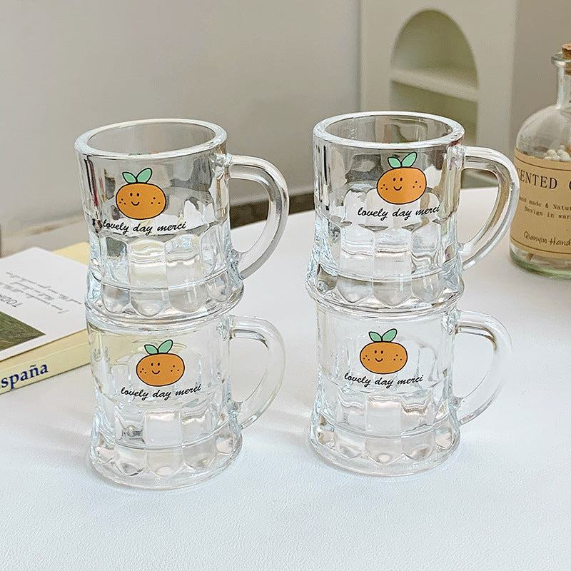 Ceramic Mug Set with Cheerful Orange Design