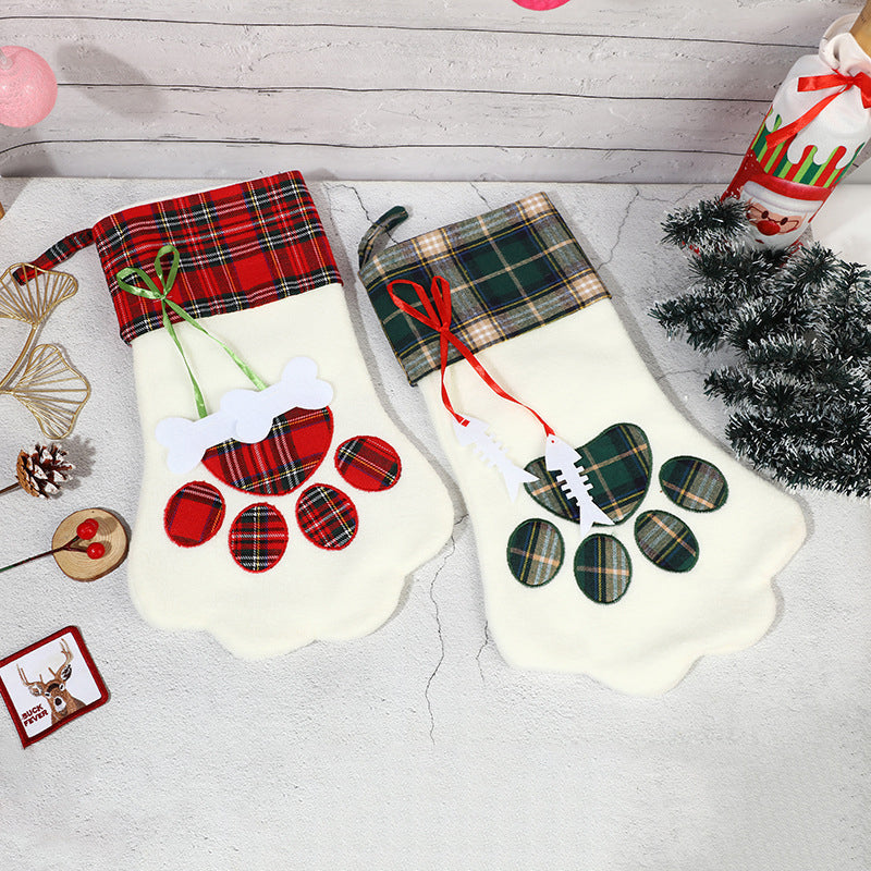 Checked Christmas Pet Socks