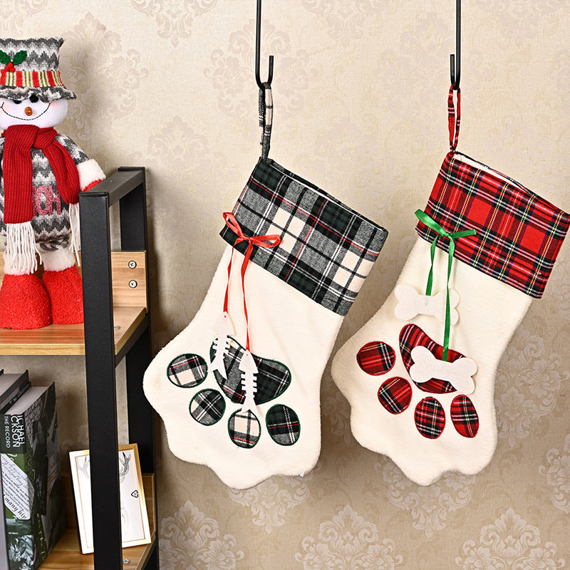 Checked Christmas Pet Socks