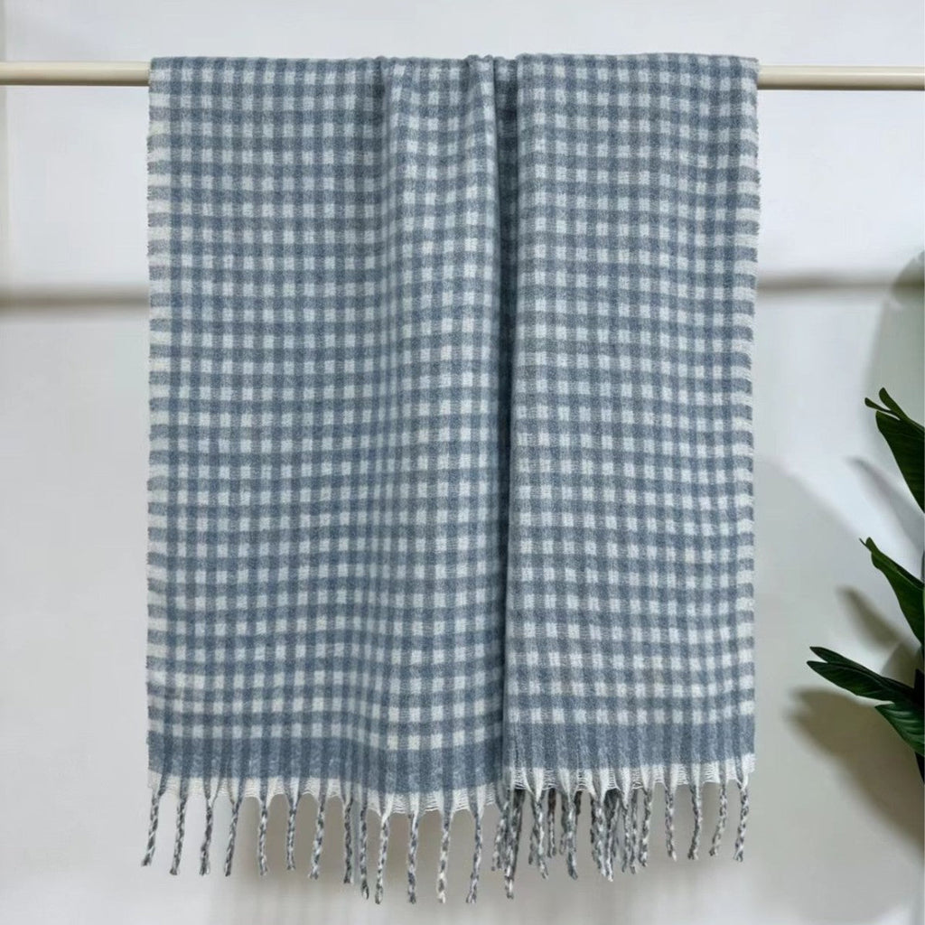 Checkered Fringe Scarf