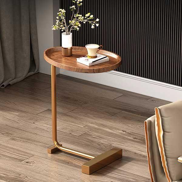 Chic Coffee-Brown Accent Side Table