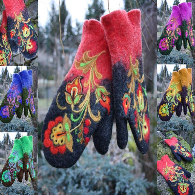 Christmas Flower Embroidered Hand Warmers