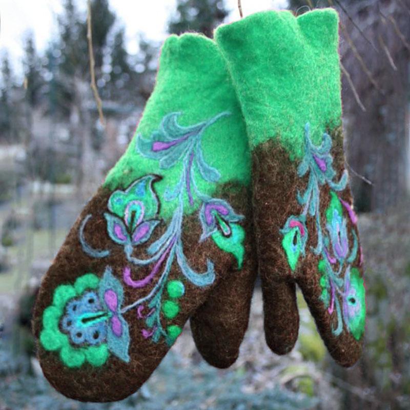 Christmas Flower Embroidered Hand Warmers