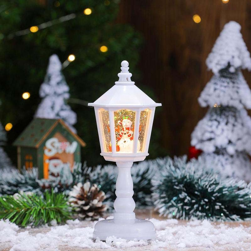 Christmas Lantern Snow Globe with Swirling Glitter
