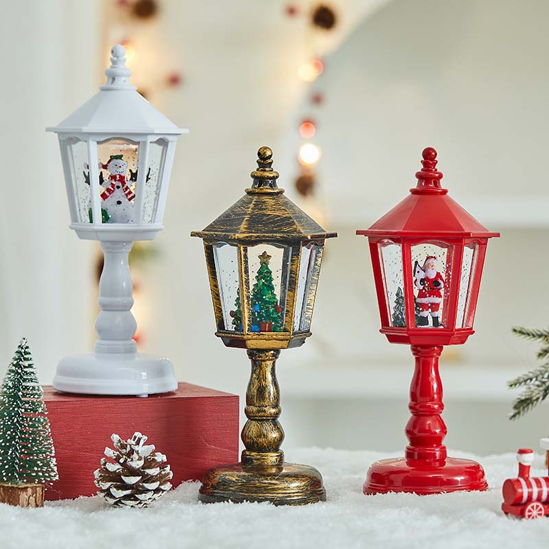 Christmas Lantern Snow Globe with Swirling Glitter