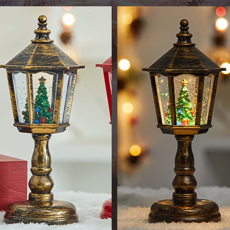 Christmas Lantern Snow Globe with Swirling Glitter