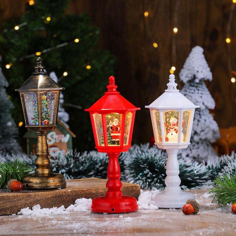 Christmas Lantern Snow Globe with Swirling Glitter