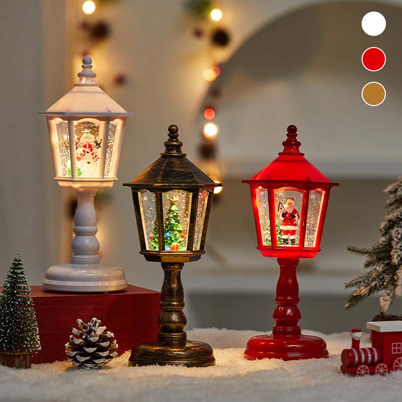 Christmas Lantern Snow Globe with Swirling Glitter