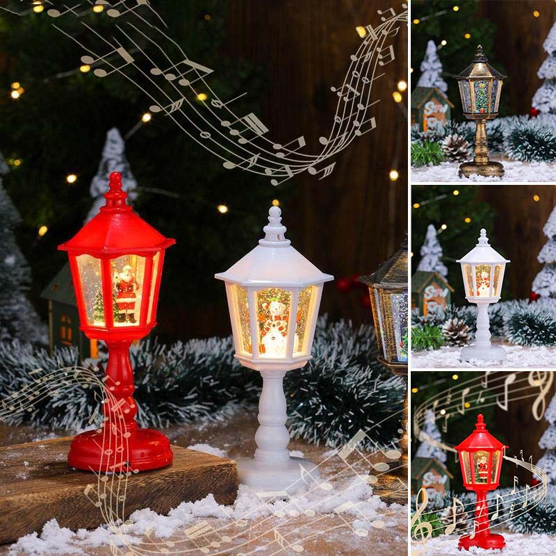 Christmas Lantern Snow Globe with Swirling Glitter