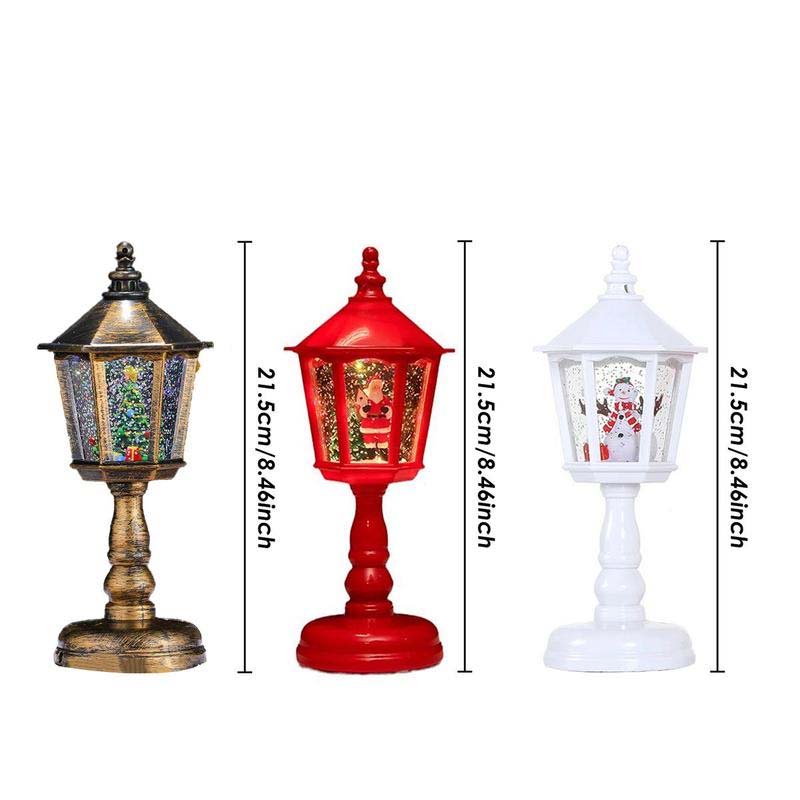 Christmas Lantern Snow Globe with Swirling Glitter