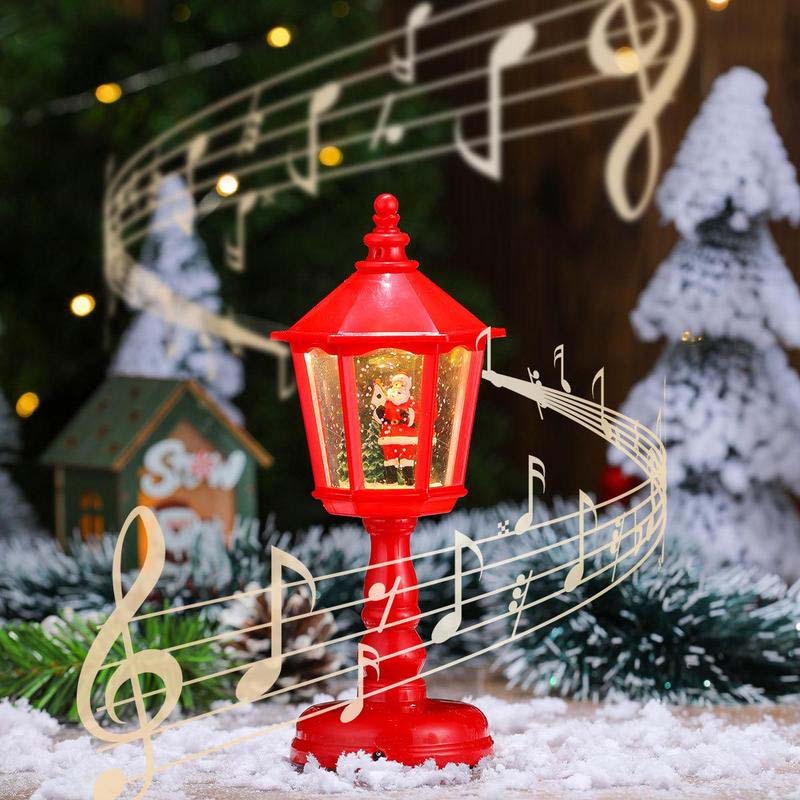 Christmas Lantern Snow Globe with Swirling Glitter
