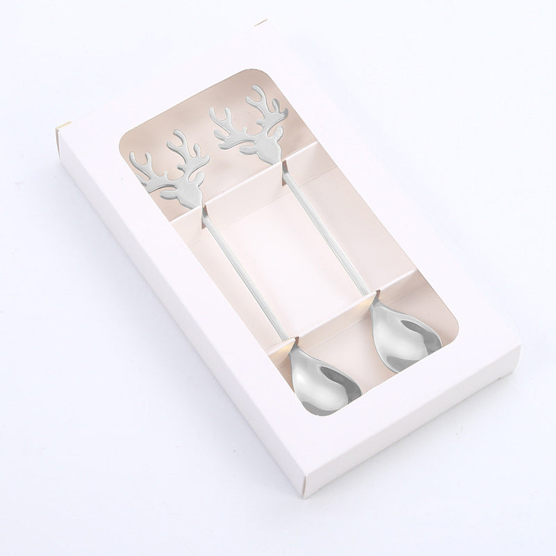 Christmas Metal Spoon & Fork Gift Set - Festive Holiday Flatware